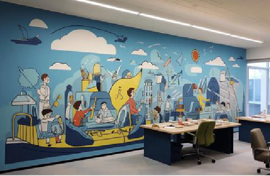 龙岩办公室墙绘的特点。